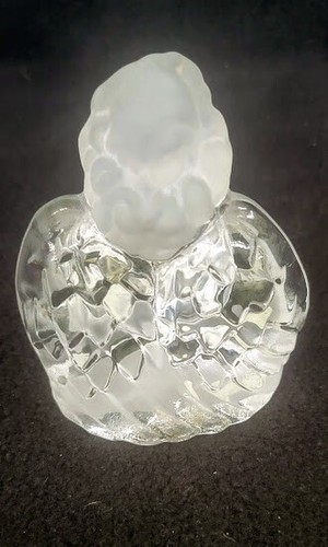 FENTON kristallklarer Engel mit Februar Amethst Geburtsstein Milchglaskopf EUC - Bild 2 von 3