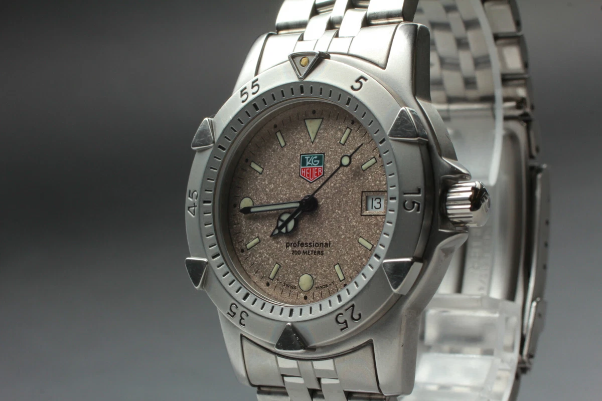 *Near MINT* TAG HEUER 1500 Professional WD1211-K-20 Gray Dial Quartz Watch 200m