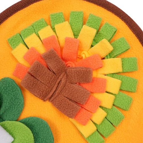 Snuffle?Mat,?Pet?Treats?Feeding?Mat,?Dog?Feeding?Mat?Fleece Yellow, Orange - Picture 12 of 24