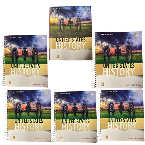 HMH Social Studies US History Student Book and Teacher's Guide Vol 1-5 Grade 6-8
