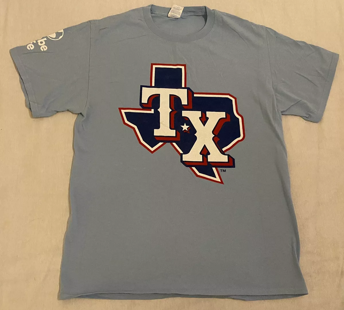 texas rangers light blue shirt