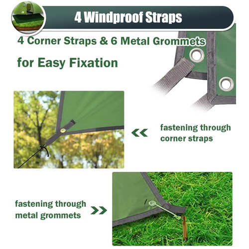 Waterproof Ground Sheet Hiking Camping Tarp Hammock Tent Footprint w/Grommet - Picture 5 of 12