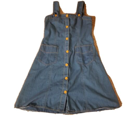 Vintage 1970s Jean Overalls Dress SP Brazil