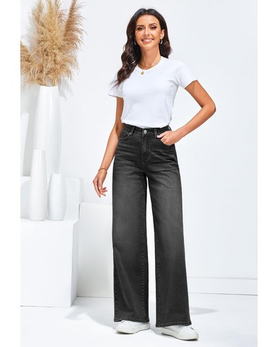 Womens Wide Leg Jeans High Waisted High Waisted Trousers Women Western Clothe... - Picture 7 of 7