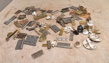 Small victorian hinge hardware tool lot vintage brass & steel collectible lot