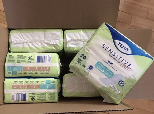 120 Tena Intimates Sensitive Care Pads Moderate Control Overnight Free Shipped - Picture 2 of 3