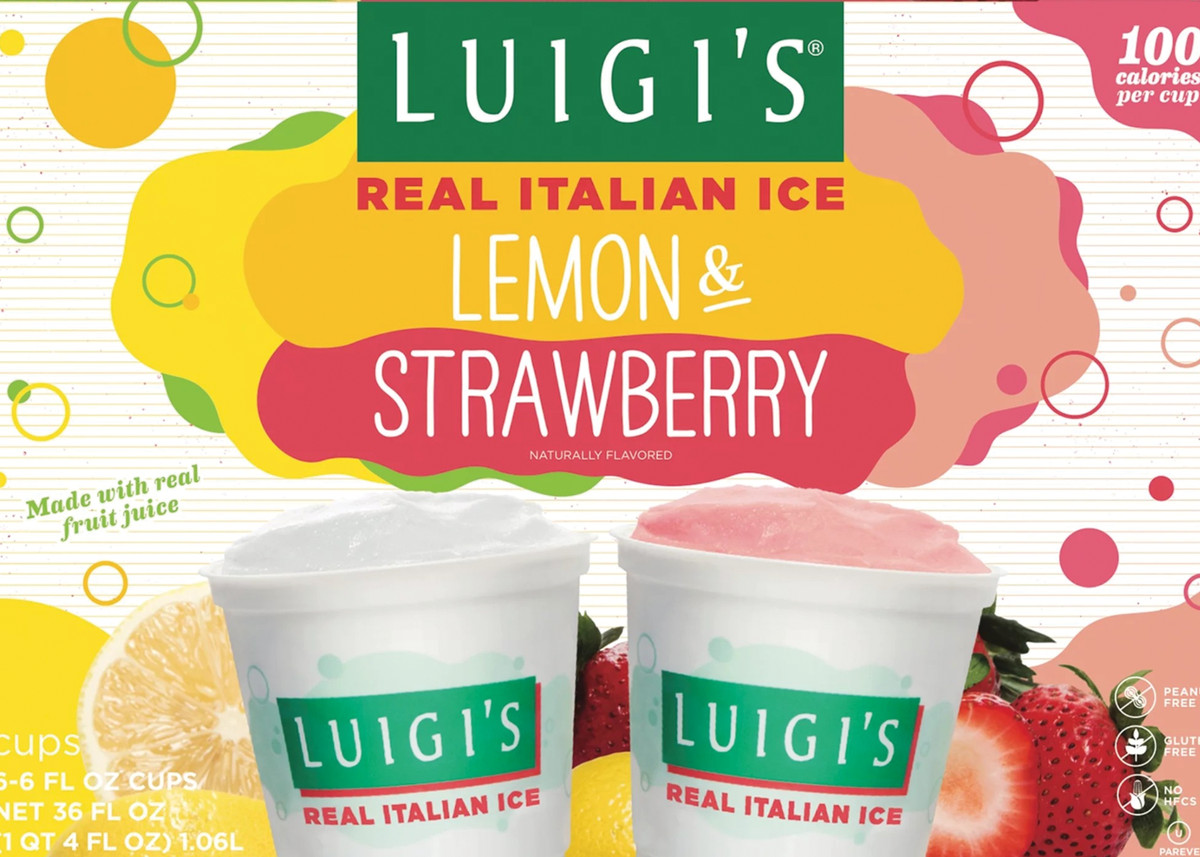 Luigi's Italian Ice Lemon & Strawberry Sticker 7"x5"