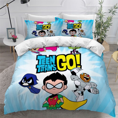 Teen Titans Robin Starfire Cyborg 3D Duvet Cover Bedding Set Pillowcase Quilt - Picture 27 of 28