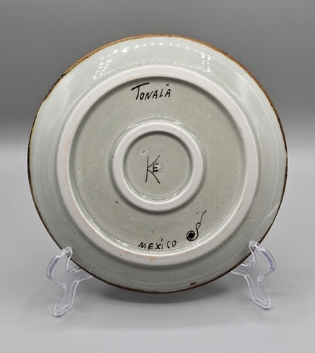 Ken Edwards Tonala Mexican Stoneware Plates 7.5" Set of 2 Birds Flowers Signed - Picture 11 of 22