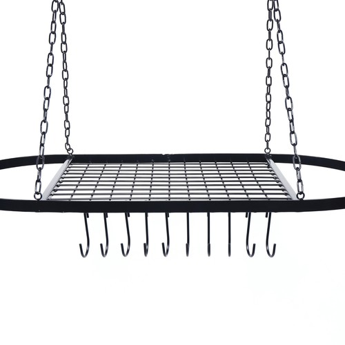 Hanging Pot Holder Pan Hanger Iron Kitchen Rack Cookware Organizer Storage Shelf - Picture 5 of 17