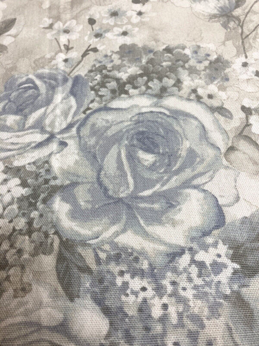Tabitha Webb Tablecloth Rectangular Blue Gray Floral Roses Cotton Blend 59 x 80 - Picture 4 of 10