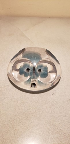 vintage Daum France Paperweight Signed Glass Crystal French - Flower - Picture 5 of 11
