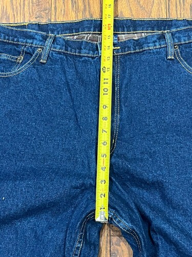 Pantalones de mezclilla azules rectos forrados de franela a cuadros azul completo marrón para hombre talla 46 X 30 - Imagen 13 de 24