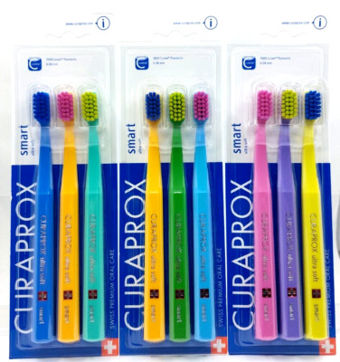 TOP !!!  9 x Curaprox Ultra Soft Smart Handzahnbürste Farben können vom Foto abw