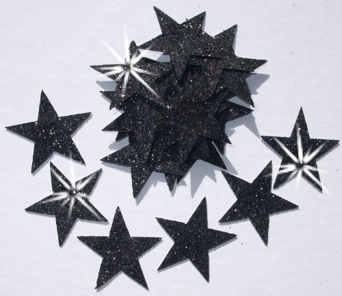 FABRIC GLITTER 25mm STAR IRON-ON CRAFT embellishment TSHIRT TRANSFER PATCH - Picture 4 of 11