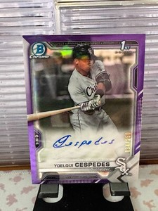 2021 Bowman Chrome Yoelqui Cespedes 1st Bowman Auto Purple Refractor /250