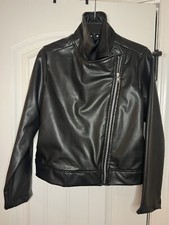 Girls Black Faux Leather Jacket