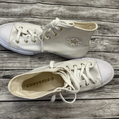 Converse Chuck Taylor All Star High Top White Platform Shoes Size 10 Womens - Picture 12 of 12