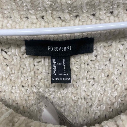 Forever 21 Women's Small Sweater Cowl Neck Long Sleeve Ivory CozyWarm Loose Knit - Picture 5 of 16