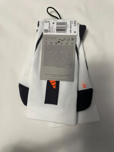 adidas Socks Womens Stella McCartney AeroReady Crew Socks One Pair White Orange - Picture 2 of 3