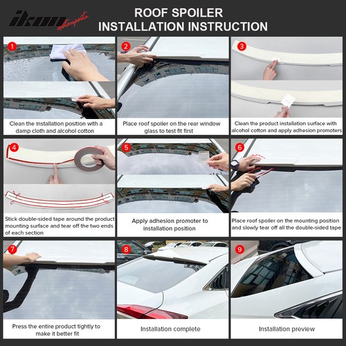 Fits 16-20 Civic Coupe V Style Painted Roof Spoiler #NH788P White Orchid Pearl - Picture 6 of 6