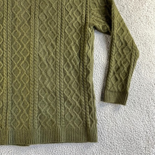 Neu mit Etikett Talbots Cardigan Pullover Damen klein grün Wolle Alpaka Zopfmuster V-Ausschnitt - Bild 9 von 15