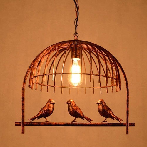 Vintage Industrial Retro Loft Light Shade Metal Bird cage Ceiling Pendant Light - Picture 10 of 16