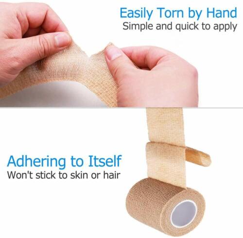 6 Pack Self-Adhesive Cohesive Wrap Bandage 4 Inch x 5 Yards for Wrist Ankle Arm - Picture 4 of 7