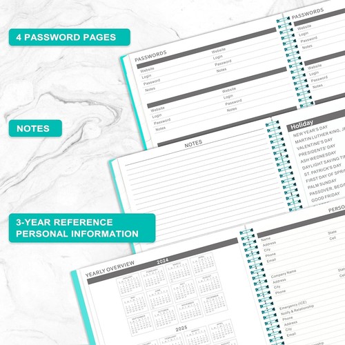 Eco-Friendly 18-Month Planner 2024-2025 - Stylish Tabs & Quality Materials - Picture 7 of 9