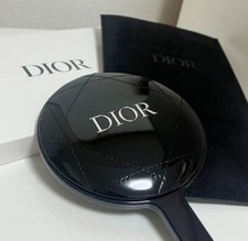 NEW Christian Dior Quilted Hand Mirror Black Novelty w/Case Pouch  Box