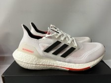Adidas Ultraboost 21 S23863 in Cloud White/Core Black/Solar Red, Men's Size 8