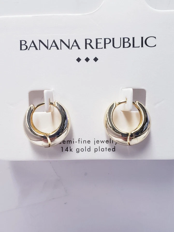 PENDIENTE HUGGIE CHAPADO EN ORO 14K Banana Republic Foto 2 de 4