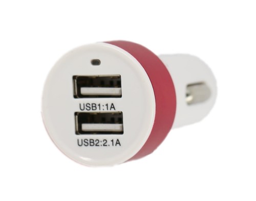 Weiß/Rot USB Auto Ladegerät Dual 2 Port für iPhone Samsung HTC 3.1a 2.1a Reise - Bild 6 von 9