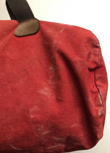 NAPAPIJRI GEOGRAPHIC NORWAY RED CANVAS DUFFLE WEEKEND SEA BAG ZIPPER CLOSE L - Picture 9 of 10