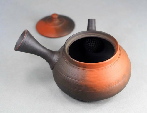 Tokoname Hand-made Yohen Teapot Kyusu by Fugetsu, #fugetu059 : D100*H73mm, 250ml - Picture 6 of 10