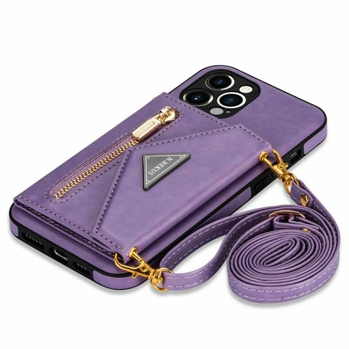 Funda Para iPhone 14 Pro Max 13 12 11 Billetera Tarjeta Cuero Antigolpes Cubierta + Correa - Imagen 9 de 60