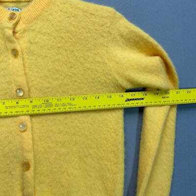 Vintage Yellow 50s Turbo Orlon Acrylic Sweater Vest Cardigan
