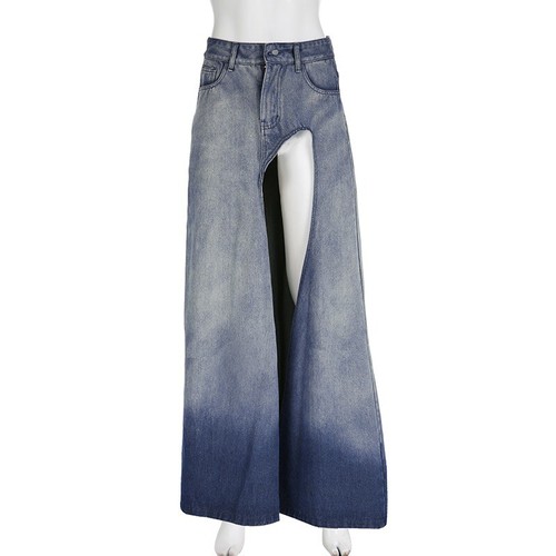 Irregular Women's Denim Split Skirts Slim Fit High Waisted Sexy Occident Fashion - Bild 8 von 24