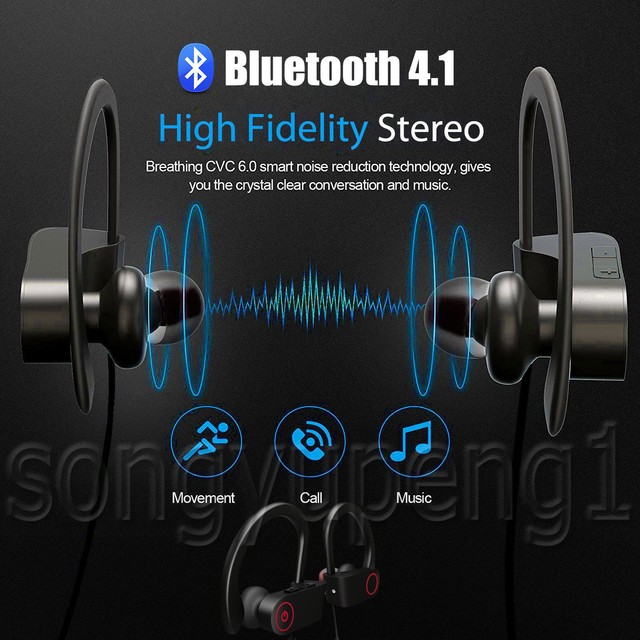 Wireless Bluetooth Headset Headphones Sport Sweatproof Stereo Earbuds Earphone