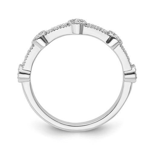 10kt White Gold Diamond Stackable Band Ring 1/10ct, Size 7 Holiday Gift - Picture 2 of 7