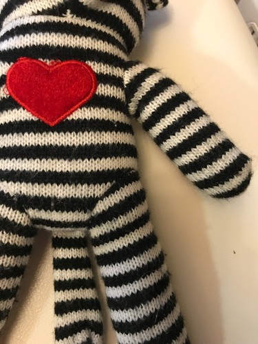 Dan Dee Knit Sock Monkey Plush Stuffed 10” With Love Heart - Picture 11 of 12