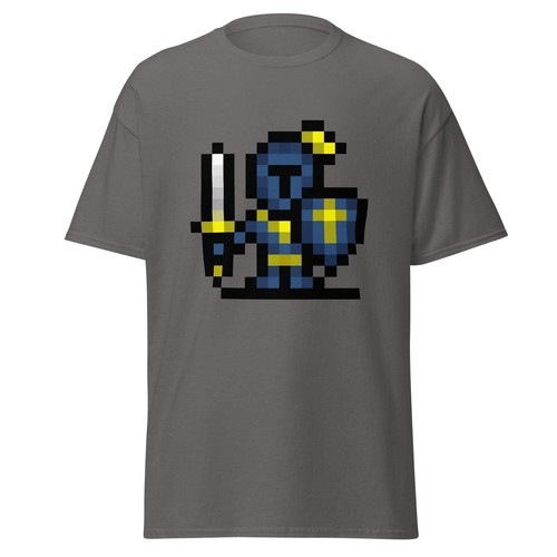 Adult Unisex Retro Pixel Art Knight (Blue) T-Shirt - Picture 71 of 120