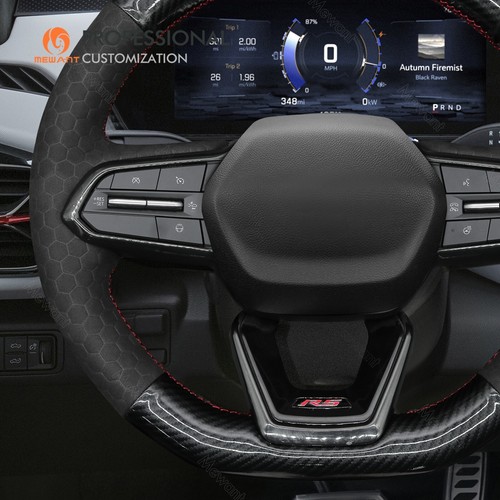 MEWANT HÁGALO USTED MISMO fibra de carbono gamuza envoltura de volante para Chevrolet Equinox RS 2025 - Imagen 3 de 10