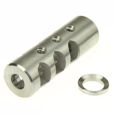 Stainless Steel .223 223 Full Size Muzzle Brake 1/2x28 TPI Pitch w/ Crush Washer