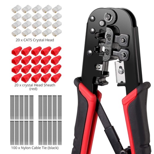 Netzwerk Reparatur Werkzeug Set Elektronik Crimpzange LAN Kabeltester RJ45/RJ11 - Afbeelding 4 van 16