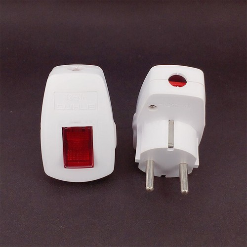 Rewireable EU Power Plug Wih on-off Power Swtich 250V 10A Receptacle Connector - Afbeelding 3 van 5