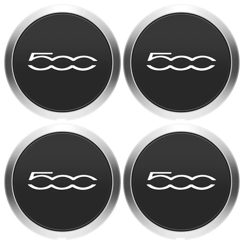 Juego de tapacubos centrales para ruedas Fiat 500 plateado 68078421AC cubierta antipolvo - Imagen 1 de 16