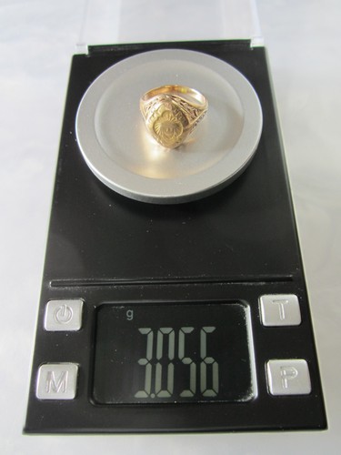 RARE BEAUTIFUL ANTIQUE 1929 10K SOLID GOLD INDIAN CHIEF SCHOOL CLASS RING 3g Sz5 - Picture 1 of 21