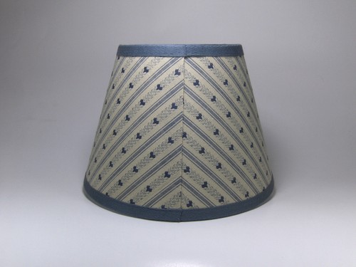 Country Primitive Slate Blue Ticking Heart Fabric Lampshade Lamp Shade - Picture 4 of 10
