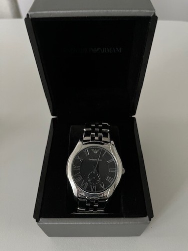 Emporio Armani AR1706 Black Dial Stainless Steel Men's Watch - NWOB